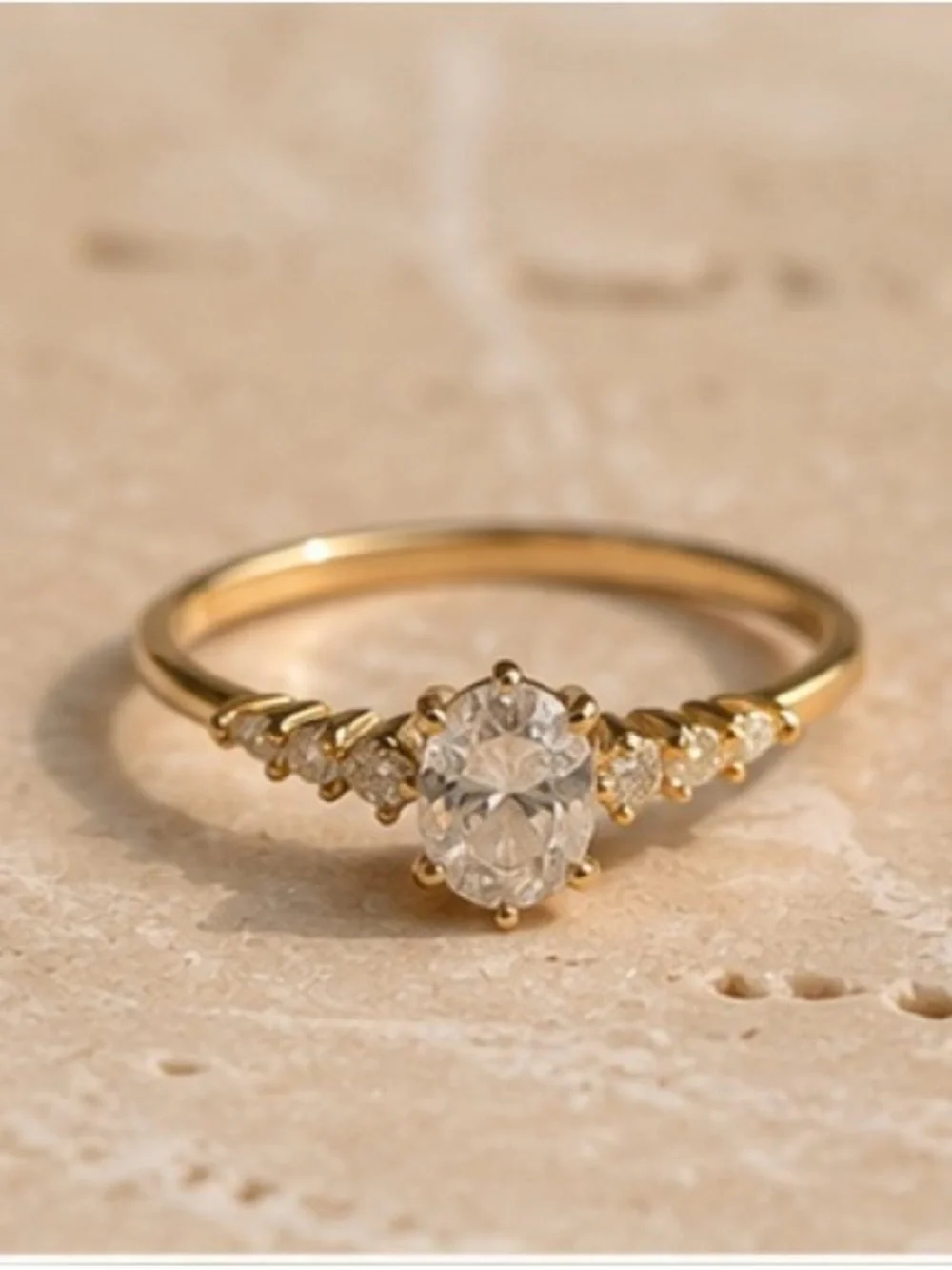 925 Sterling Silver & Gold Plated Solitaire Halo Accent Ring